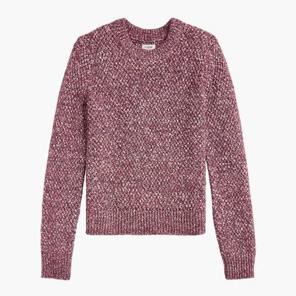 JCREW Size L Honeycomb-Stitch Crewneck Sweater in Heather Maroon CD006 - Picture 1 of 4